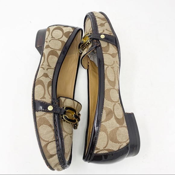 Coach Loafers CC Logo Monogram Jacquard Tan 9.5 - Picture 9 of 15